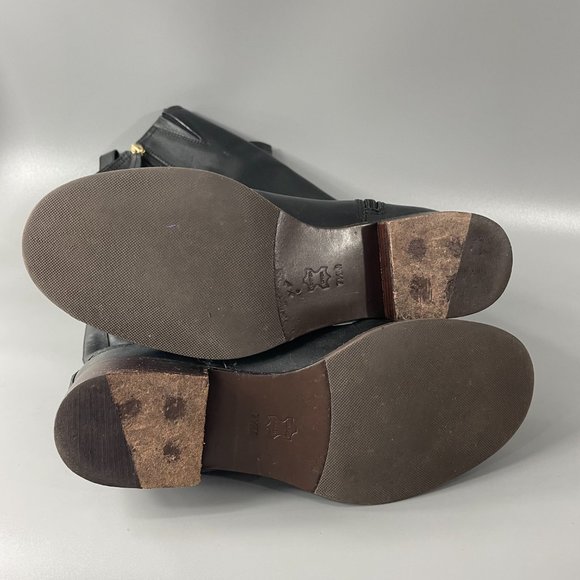 Tory Burch Bristol Riding Boots, Black Leather, Size 7.5 M - Picture 11 of 16